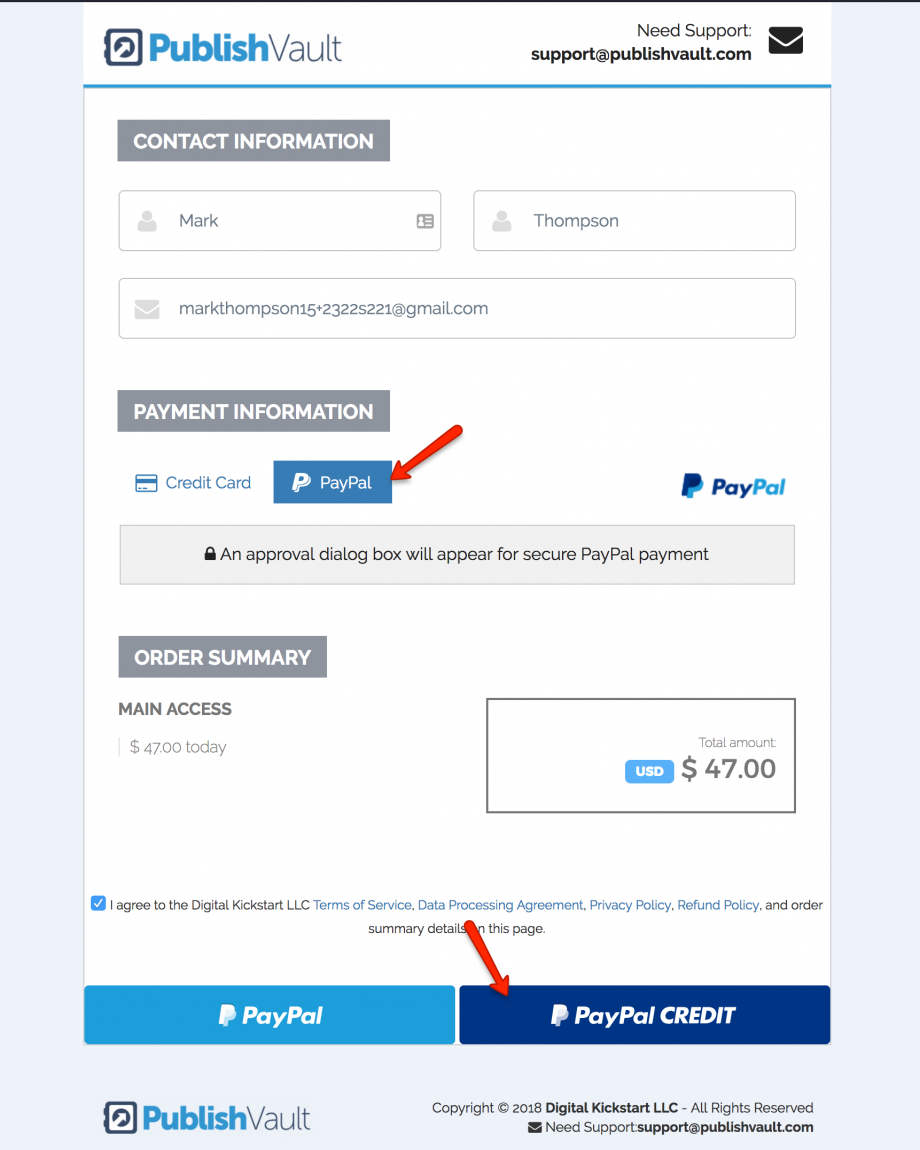 enabling paypal credit on checkout pages widgets  form