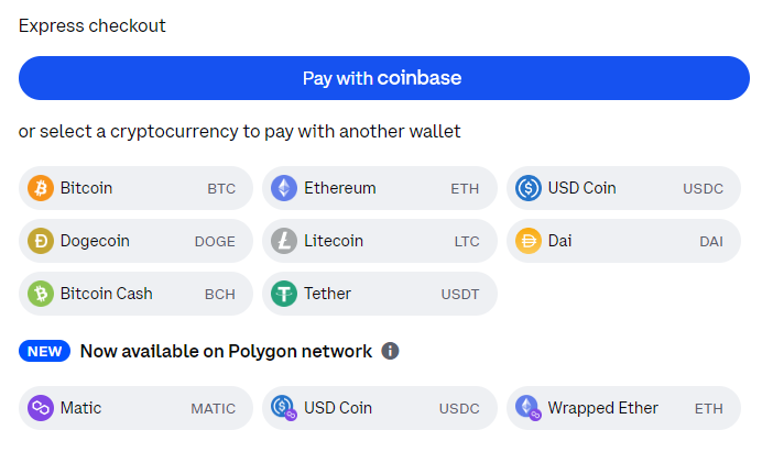 coinbase checkout